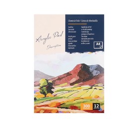 CARPEDIEM Acrylic Paints 1pcs/12 Sheets A4 Watercolor Paper Drawing Paper Free Book for Watercolor, Acrylic, Markers, Pastels, Charcoal, Colored Pencils and More