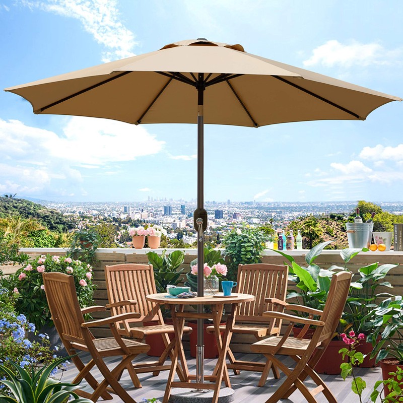 Blissun 9' Outdoor Patio Umbrella, Outdoor Table Umbrella, Yard Umbrella,