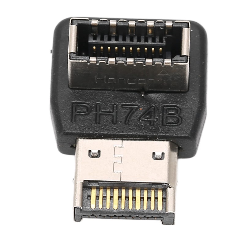 Right Angle USB Type E Adapter, Front Panel Header Male