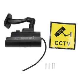 Dummy Security Camera Fake CCTV Simulated Surveillance Security Camera with Realistic Red Flashing Light Warning Sticker