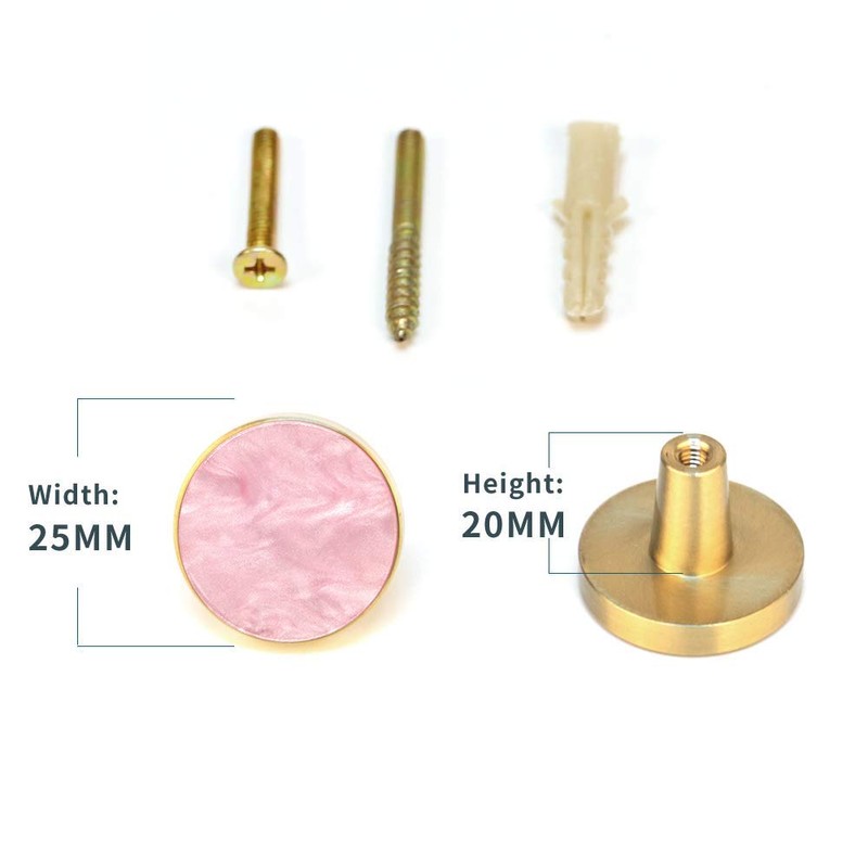 EVERGD 27mm Pure Copper Handle Shell Brass Gold Wardrobe Kitchen