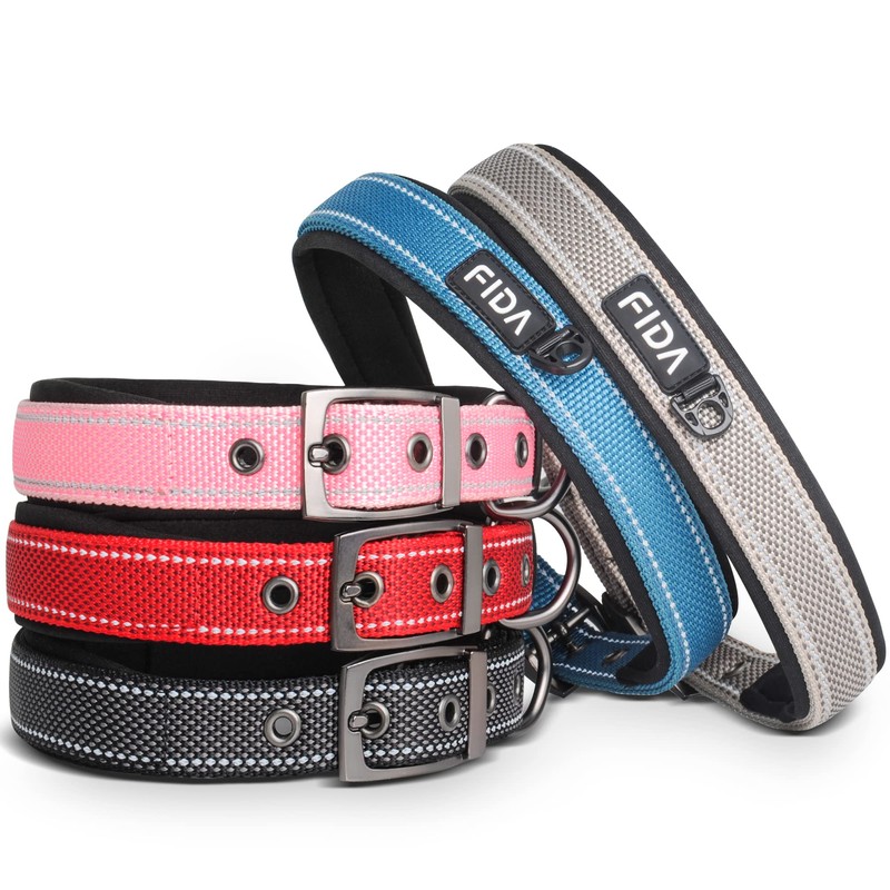 Fida Heavy Duty Dog Collar, Ultra Comfortable Soft Neoprene Padded,
