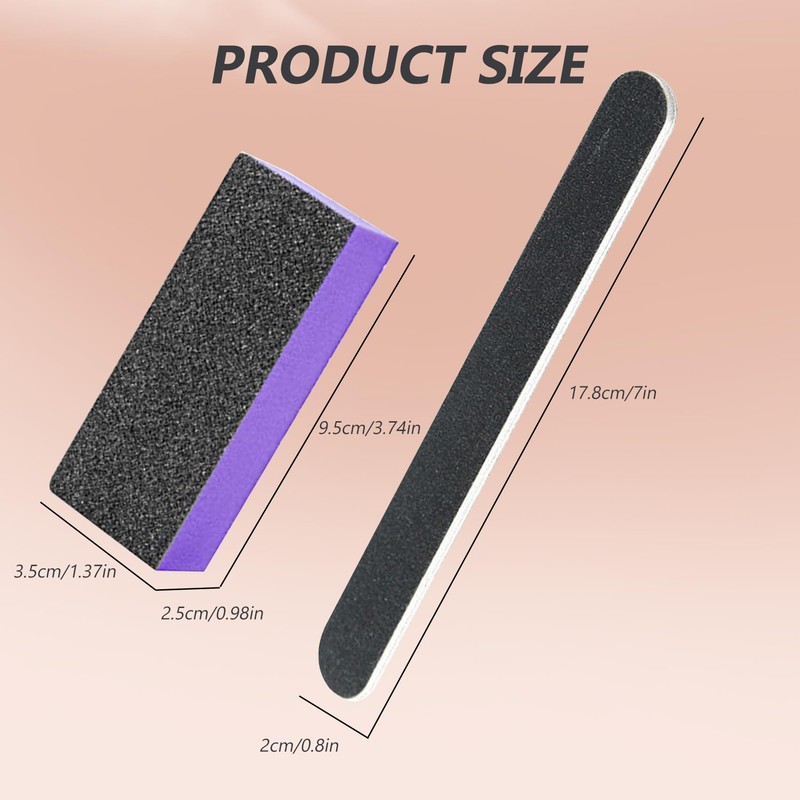 SKYPIA 4 Pack Black Nail File 100/180 Grit and Purple