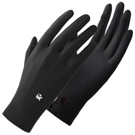 amokk 2 Pairs Sunblock UV Protection Gloves for Women Wrist Length Non-slip Driving Gloves (Black)