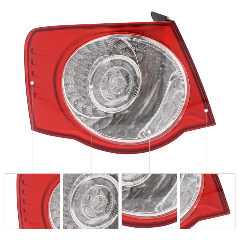 YINZINR LED Tail Light Rear Lamp, For 2006-2011 VW Jetta