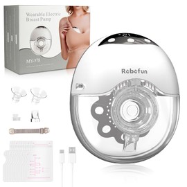 Robofun Electric Hands-Free Breast Pump with 4 Modes and 12 Suction Levels, Electric Breast Pump Hands-Free with Dust Cover Breast Pump Electric with 19 mm/21 mm Flange