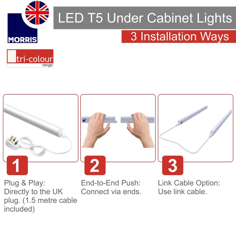 Morris LED Under Cabinet Light Linkable 3 Colours in 1