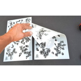 Acid Tactical® 2 Pack Mylar Camo Stencils Camouflage Gun Paint RC Mask Model Hexagon - ICETAC Camo