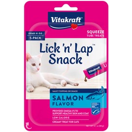 Vitakraft Lick 'n' Lap Creamy Cat Treat - Salmon – Great for Bonding – Low Calorie Interactive Wet Cat Treat​