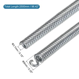 MECCANIXITY Spring Tube Bender OD 9mm/0.35" Steel Spring Pipe Copper Tubes 2500mm/98.42" Long for 1/2" Copper Pipe(12mm) in Home Renovations,Electrician Wiring Bending Pipe(insert-pipe use)