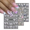 5D Embossed Butterfly Nail Stickers, 3 Sheets Self-Adhesive Nail Decals