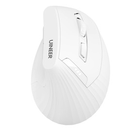 Uineer Vertical Wireless Mouse,Bluetooth Mouse with BT5.0/4.0/2.4G, Rechargeable Mouse with Battery Indicator,Ergonomic Design for Comfort and Reduced Wrist Strain, Ideal for Home& Office Use (White)