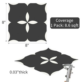 MORCART 8" x 8" Peel and Stick Floor Tile, Vinyl Flooring Waterproof, DIY Flooring for Bathroom, Kitchen, Fireplace, Pet House, Stairs, Bedrooms, Wall 20 Sheet