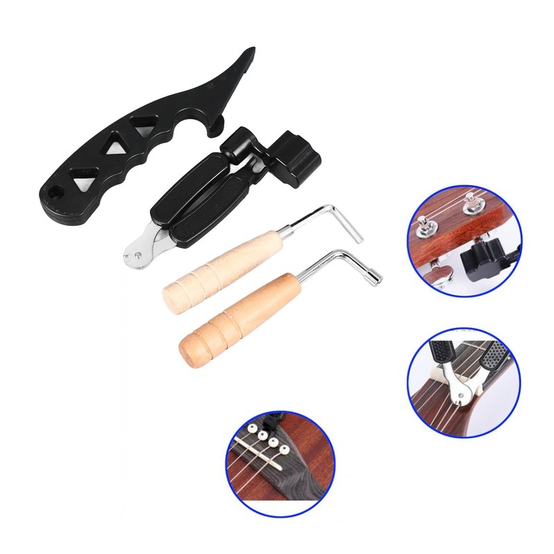Guitar String Tool Set String Stretching Tool Winder Cutter and