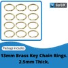 Brass Split Key Rings 13mm Round Flat Key Chains Key