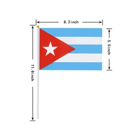 Cuba Flag Cuban Hand Held Small Mini Stick Flags Decorations International Country World Flags For Party Olympics Festival Parades Parties Decor (20 pack) (Cuba)