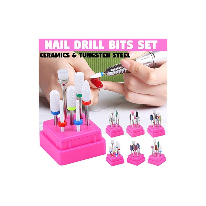 7 Pcs Nail Drill Bit Set Tungsten Carbide Diamond Nail
