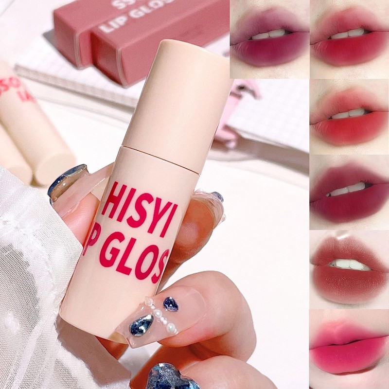 Labial Líquido Brillante No Pegajoso - 6 Tonos Hidratantes, Tinte