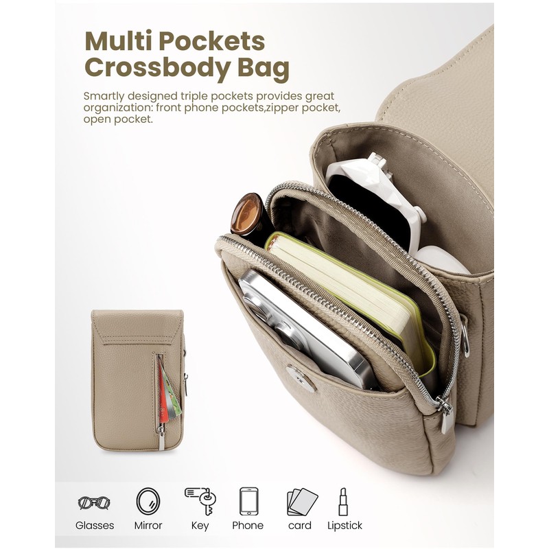 befen Genuine Leather Small Crossbody Bags for Women, Woman Cell