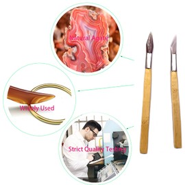 Chiloskit 2PCS Agate Polishing Burnisher Agate Knife Gold Silver Jewellery Clay Craft Jewellers Tool