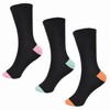 6 Pairs Ladies Black and Multicoloured Ankle Socks - UK