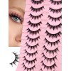 10 Pares De Pestañas Manga, 12 Mm, Naturales, Hechas A