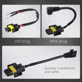Alla Lighting Upgraded PGJY19-2 Base H8B H9B H11B Socket Female Adapter Wiring Harness Wire for H11 Bulb to H11B (2pcs/pk) 6000K~6500K Xenon White