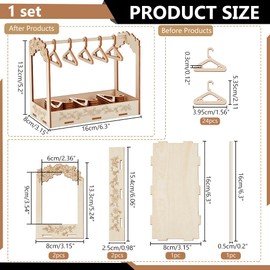 NBEADS 24pcs Earring Hanger Rack, Coat Hanger Shaped Basswood Earring Display Stands Dangle Earring Hanging Organizer Jewelry Display Rack for Retail Show Personal Exhibition