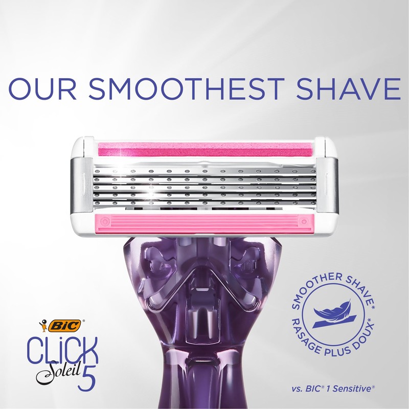 Bic Click 5 Soleil Women's Razor Refills, 3 Moveable Blades