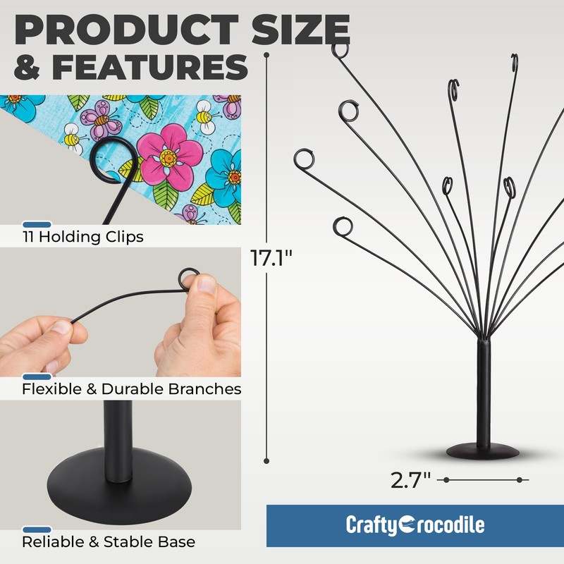 CraftyCrocodile Gift Card Tree Holder - Metal Display Stand with