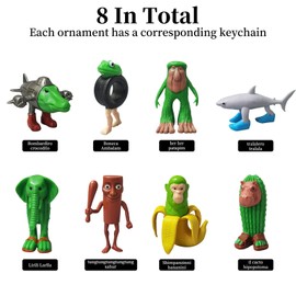 EOAMGO Italian Brainrot Figures Set of 8, Tung Sahur, Tralalero Tralala Toy Figures for Adults, Funny Desk Decoration Shark, Crocodile, Monkey, Iconic Gift