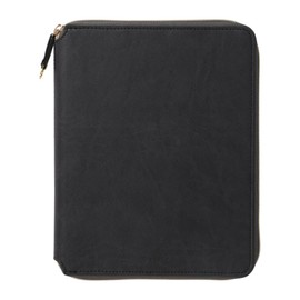 EDiT Notebook Cover for 1 Day 1 Page/Weekly Vertical A5 Standard Size Round Zip Cover Pedille Refill (Refill) Sold Separately Marks Black DA-ZDC28-BK