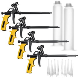 4 Pcs Foam Gun Yellow - Durable Spray Applicator for Expanding Insulation and Adhesive Precise Dispensing Tool for Sealing Construction and Home Improvement Lightweight