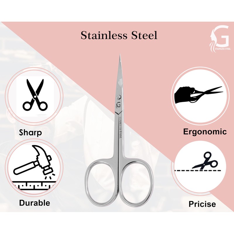 Nail Scissors Curved - Professional Stainless Steel Grooming scissors for