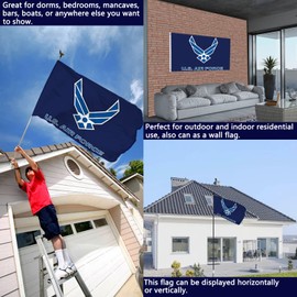 US Air Force Wings Flag Double Sided 4x6 Outdoor- Heavy Duty United States USAF Wing Military Flags Banner with 2 Brass Grommets 4 Rows Stitched