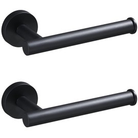 USHOWER Matte Black Toilet Paper Holder, Wall-Mounted Toilet Roll Holder for Bathroom, Durable SUS304 Stainless Steel, Modern Style