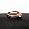 Uloveidoローズゴールドメッキソリティアシミュレートされたダイヤモンドの結婚指輪、925スターリングシルバー婚約指輪LJ091（サイズ18）
