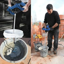 Concrete Cement Mixer 550W, Adjustable 6 Speed, 1700 U/min, 580-600MM Stirrer, M14 Threaded Interface Design, Electric Paddle Mixer Handheld Plaster Grout Paint Mixer Stirring Tool