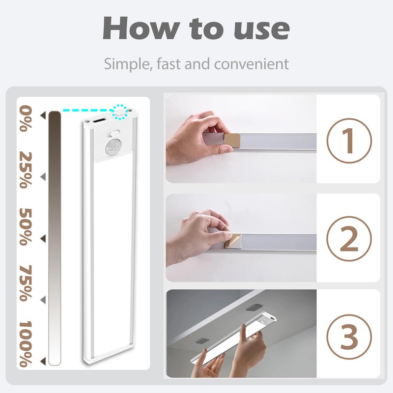 NXPUXP Pack of 2 LED Cabinet Lighting, Kitchen LED Light