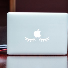 Set of 5 Vinyl Wall Art Decal - Small Eyelashes - 1" x 2" Each - Cute Laptop Skin Decal - Girly Teens Small Stencil Adhesive for Home Mirror Window Car Bumper Sticker (1" x 2" Each, White)