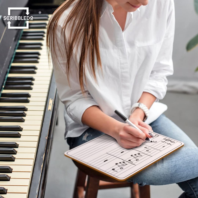 2 Pack Dry Erase Music Staff Lap Whiteboard 9"X12" l