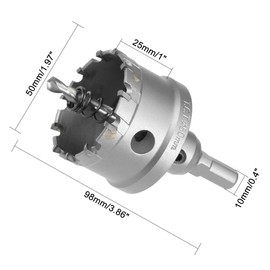sourcingmap Carbide Hole Saw Drill Bit, 50mm Hole Cutter for Stainless Steel Alloy Cast Iron Copper Metal Sheet, with Limit Step