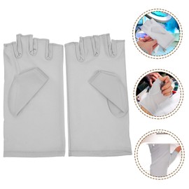 Healvian 3pairs Fingerless Uv Protective Gloves for Manicures Anti-uv Comfortable Fit for Nail Art and Outdoor Activities