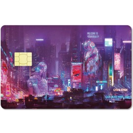 CREATCABIN Cyberpunk Card Skin Sticker, Debit Credit Card Skins, Covering, Personalising, Bank Card Protection, Removable Film, Waterproof, No Bubbles for Transport, Key Card, 186 x 137 mm
