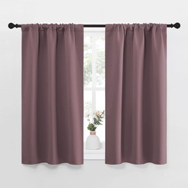 NICETOWN Cortinas de cocina, cortinas opacas cortas y cortinas, cortinas de ventana pequeñas para comedor, clóset (rosa seca, 34 pulgadas de ancho por 45 pulgadas de largo, juego de 2)