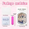 Press on Nails Medium Almond False Nails Butterfly Fake Nails