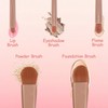Initial Travel Mini Makeup Brushes Set With Mirror for Women