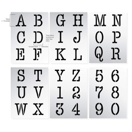 Dovetails Vintage Letter Stencil 70 mm Tall Typewriter Style Capital Letters and Numbers.