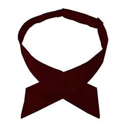 NYFASHION101 Women's Solid Color Crossover Uniform Restaurant Tie, Maroon