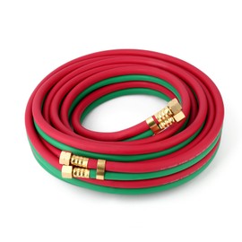 GASHER 1/4" x 25FT Oxygen Acetylene Twin Hose 9/16" 18-B fittings Welding Cutting Torch Grade T